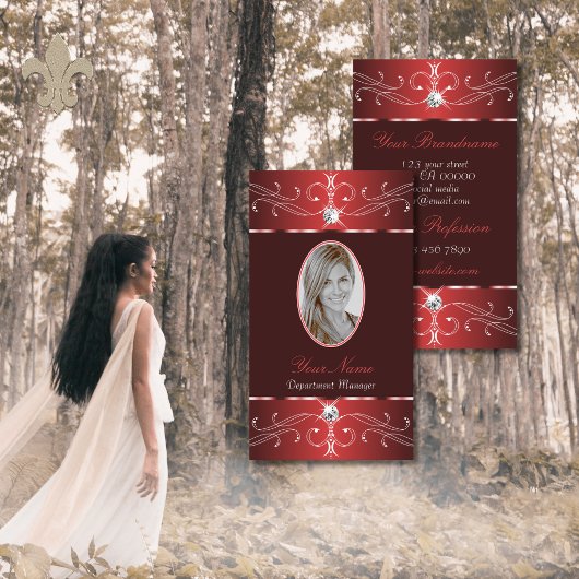 Noble Wine Red Bourgogne  Ornament met Foto Visitekaartje