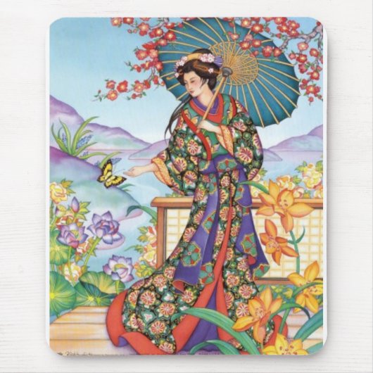 Noble Woman met Parasol Mousepad Muismat (Voorkant)