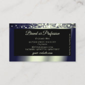 Noble Zwart Blauw Zilver Sparkle Glitter Diamonds Visitekaartje (Achterkant)