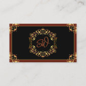 Noble Zwart Bruin Goud met Monogram Indrukwekkend Visitekaartje (Voorkant)