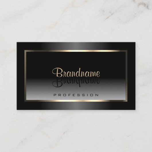 Noble Zwart en Wit Gradient Licht Gouden Glinsteri Visitekaartje (Voorkant)