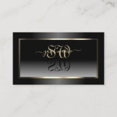 Noble zwart en wit verloop Initialen licht goud Visitekaartje (Voorkant)