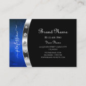 Noble Zwart en Zilver Amulet Blauw Groen Marmer Visitekaartje (Achterkant)