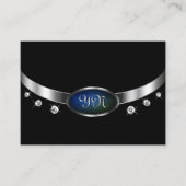 Noble Zwart en Zilver Amulet Blauw Groen Marmer Visitekaartje (Voorkant)