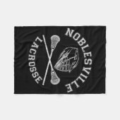 Noblesville Lacrosse Distressed Retro Lax Fleece Deken (Voorkant (Horizontaal))