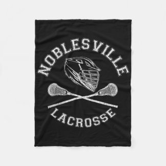 Noblesville Lacrosse  Distressed Retro Lax Fleece Deken