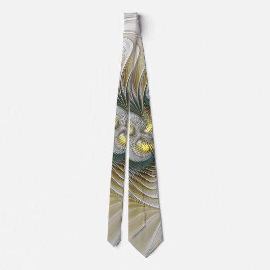 Nobly and Golden Abstract Fantasy Fractal Art Stropdas (Achterkant)
