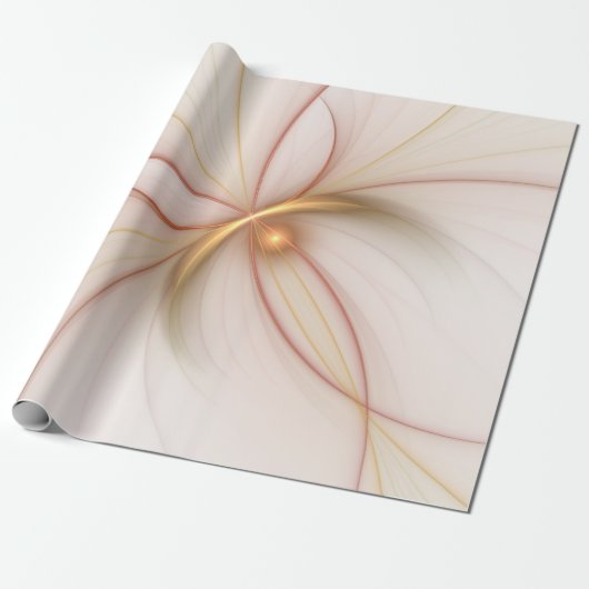 Nobly Copper and Gold Abstract Modern Fractal Art Cadeaupapier (Uitgerold)