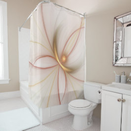 Nobly Copper and Gold Abstract Modern Fractal Art Douchegordijn