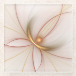 Nobly Copper And Gold Abstract Modern Fractal Art Glazen Onderzetter