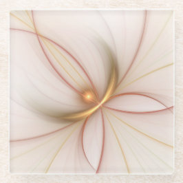 Nobly Copper and Gold Abstract Modern Fractal Art Glazen Onderzetter