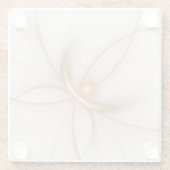 Nobly Copper and Gold Abstract Modern Fractal Art Glazen Onderzetter (Achterkant)