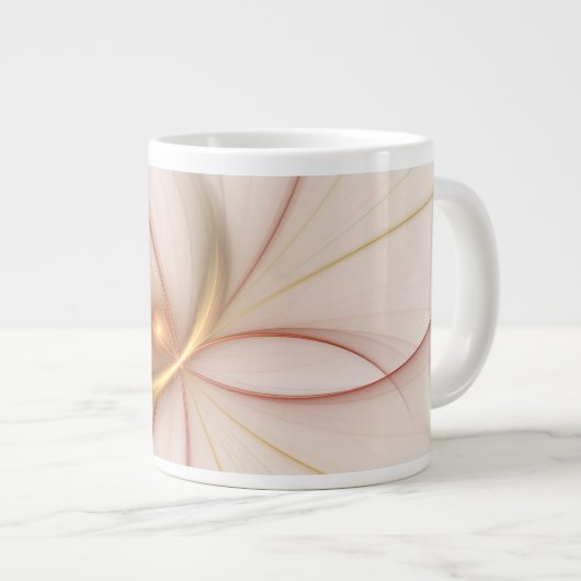 Nobly Copper and Gold Abstract Modern Fractal Art Grote Koffiekop (Voorkant rechts)