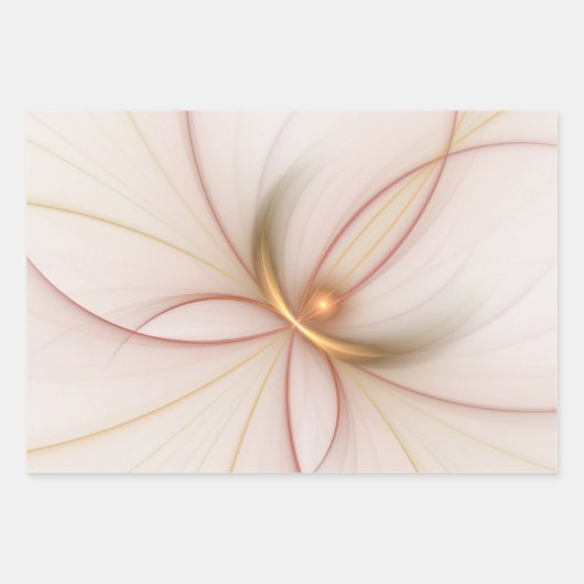 Nobly Copper and Gold Abstract Modern Fractal Art Inpakpapier Vel (Voorkant 2)