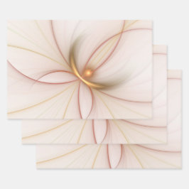 Nobly Copper and Gold Abstract Modern Fractal Art Inpakpapier Vel