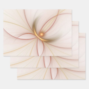 Nobly Copper and Gold Abstract Modern Fractal Art Inpakpapier Vel