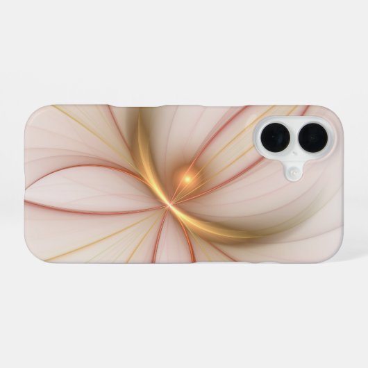 Nobly Copper and Gold Abstract Modern Fractal Art iPhone 16 Hoesje (Achterkant horizontaal)