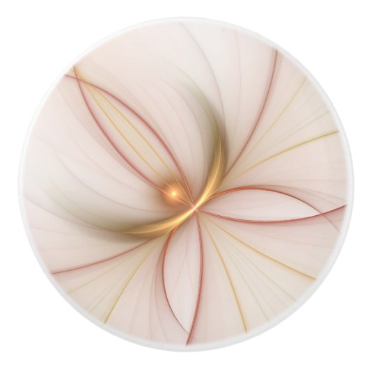 Nobly Copper and Gold Abstract Modern Fractal Art Keramische Knop (Voorkant)