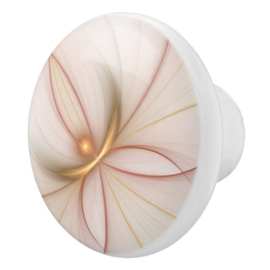 Nobly Copper and Gold Abstract Modern Fractal Art Keramische Knop (Rechts)