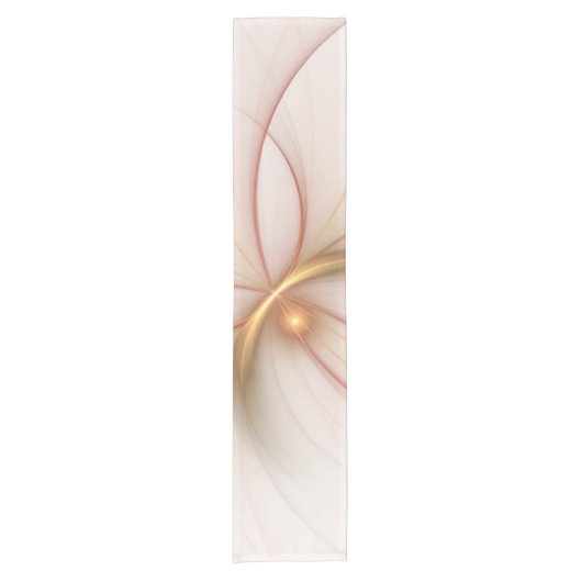 Nobly Copper and Gold Abstract Modern Fractal Art Korte Tafelloper (Voorkant)