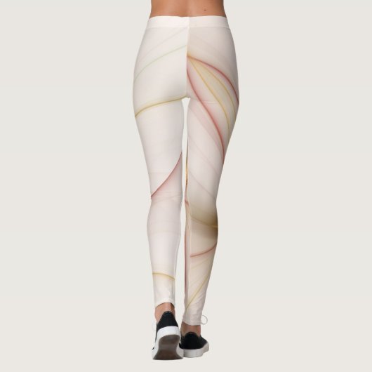 Nobly Copper and Gold Abstract Modern Fractal Art Leggings (Achterkant)