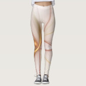 Nobly Copper and Gold Abstract Modern Fractal Art Leggings (Voorkant)
