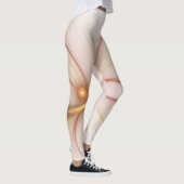 Nobly Copper and Gold Abstract Modern Fractal Art Leggings (Rechts)