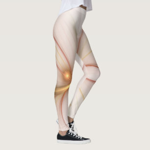 Nobly Copper and Gold Abstract Modern Fractal Art Leggings