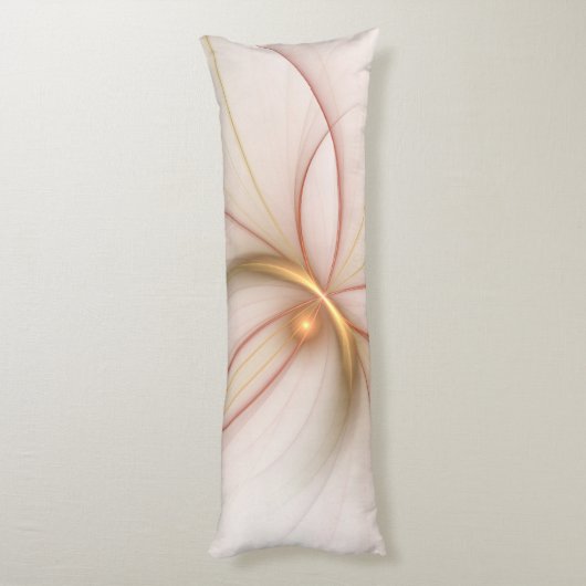 Nobly Copper and Gold Abstract Modern Fractal Art Lichaamskussen (Achterkant (Verticaal))