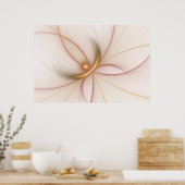 Nobly Copper and Gold Abstract Modern Fractal Art Poster (Keuken)