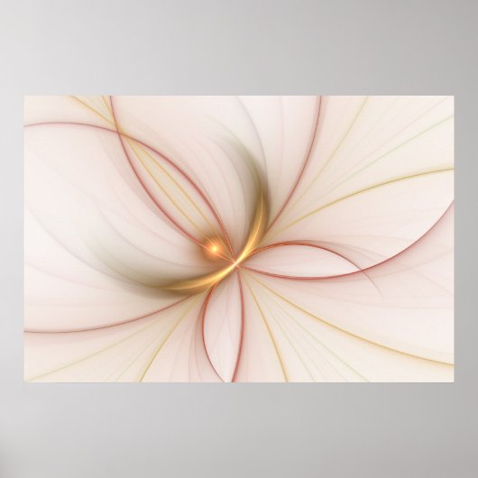Nobly Copper and Gold Abstract Modern Fractal Art Poster (Voorkant)