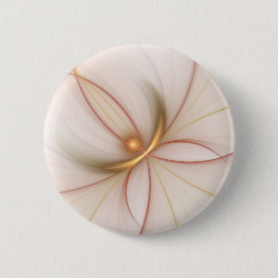 Nobly Copper and Gold Abstract Modern Fractal Art Ronde Button 5,7 Cm