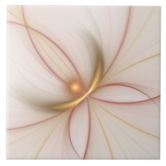 Nobly Copper and Gold Abstract Modern Fractal Art Tegeltje (Voorkant)