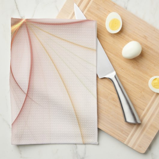 Nobly Copper and Gold Abstract Modern Fractal Art Theedoek (Quarter Fold)