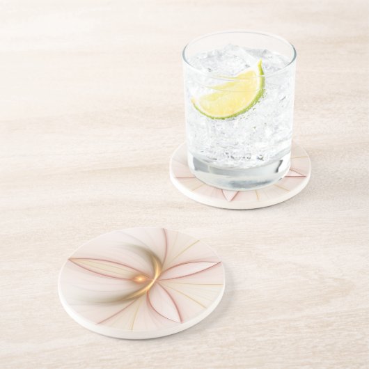 Nobly Copper and Gold Abstract Modern Fractal Art Zandsteen Onderzetter (Zijkant)