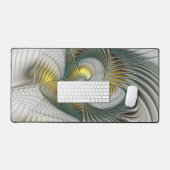 Nobly Golden Blauwgroen Abstracte Fantasy Fractal Bureaumat (Keyboard & Muis)