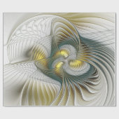 Nobly Golden Blauwgroen Abstracte Fantasy Fractal Cadeaupapier (Vlak)