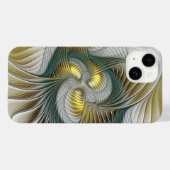 Nobly Golden Blauwgroen Abstracte Fantasy Fractal  Case-Mate iPhone Case (Achterkant (horizontaal))