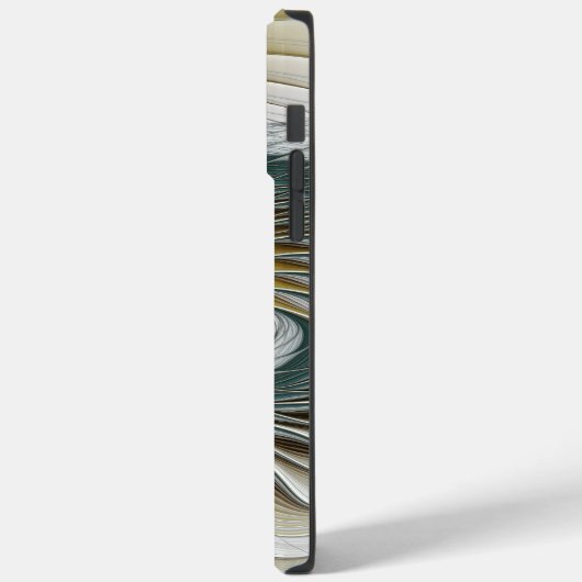 Nobly Golden Blauwgroen Abstracte Fantasy Fractal Case-Mate iPhone Case (Achterkant / Links)