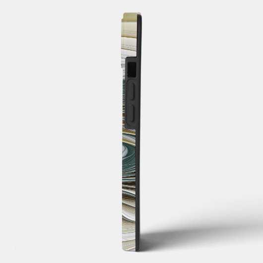 Nobly Golden Blauwgroen Abstracte Fantasy Fractal  Case-Mate iPhone Case (Achterkant / Links)