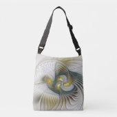 Nobly Golden Blauwgroen Abstracte Fantasy Fractal  Crossbody Tas (Voorkant)