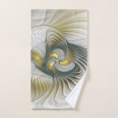 Nobly Golden Blauwgroen Abstracte Fantasy Fractal  Handdoek (Handdoek)