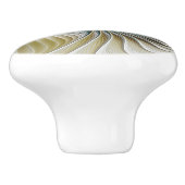 Nobly Golden Blauwgroen Abstracte Fantasy Fractal  Keramische Knop (Zijkant)