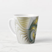 Nobly Golden Blauwgroen Abstracte Fantasy Fractal  Latte Mok (Linkerhoek)