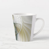 Nobly Golden Blauwgroen Abstracte Fantasy Fractal  Latte Mok (Rechts)