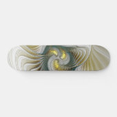 Nobly Golden Blauwgroen Abstracte Fantasy Fractal Persoonlijk Skateboard (Horizontaal)
