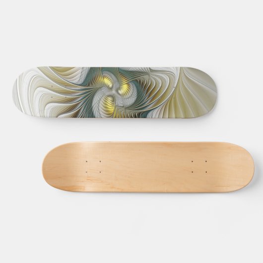 Nobly Golden Blauwgroen Abstracte Fantasy Fractal Persoonlijk Skateboard (Horizontaal)