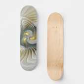 Nobly Golden Blauwgroen Abstracte Fantasy Fractal Persoonlijk Skateboard (Voorkant)