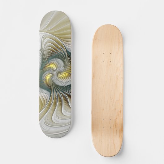 Nobly Golden Blauwgroen Abstracte Fantasy Fractal  Persoonlijk Skateboard (Voorkant)