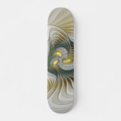 Nobly Golden Blauwgroen Abstracte Fantasy Fractal Persoonlijk Skateboard (Voorkant)